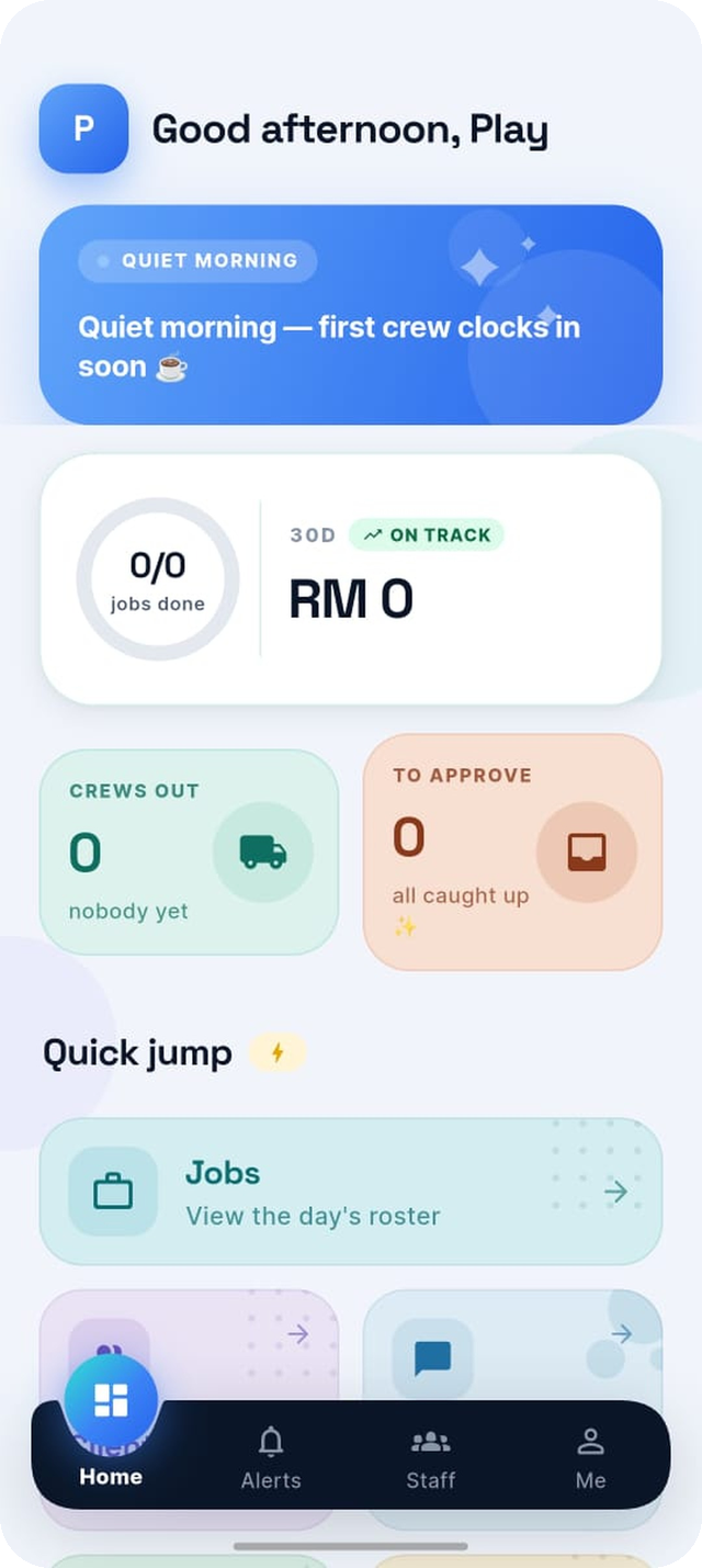 JobToFive home dashboard